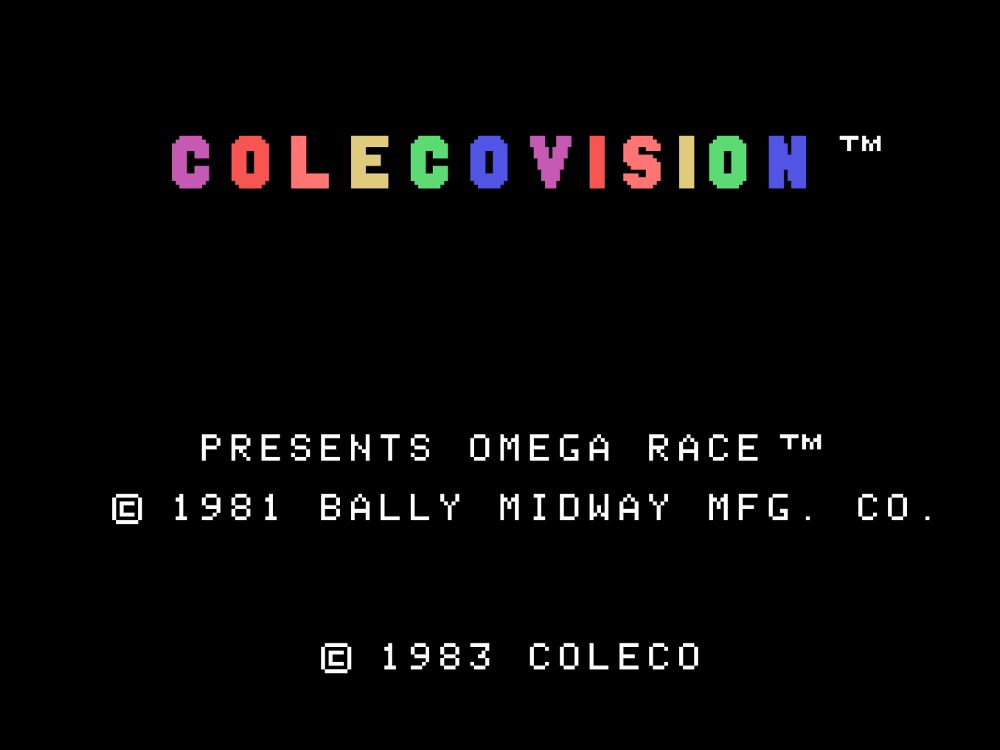 Title Screen of Omega Race for Colecovision